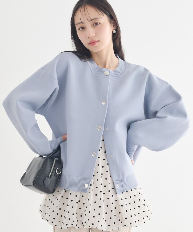 earth music&ecology メタルボタンカーディガン Grayish Blue