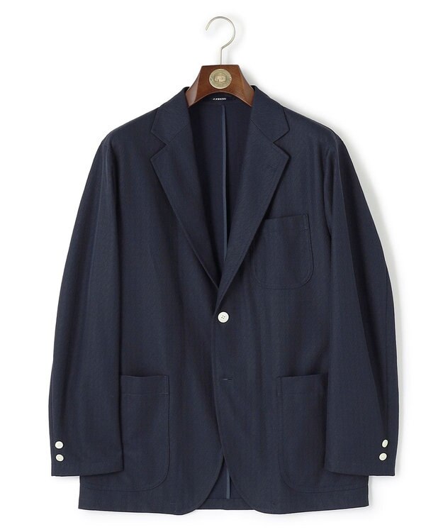 J.PRESS MEN シャツの軽快さ×ジャケットの上品さ【 盛夏対応 / 軽量 / 洗える / 高通気性】千鳥レース サマージャケット ネイビー系