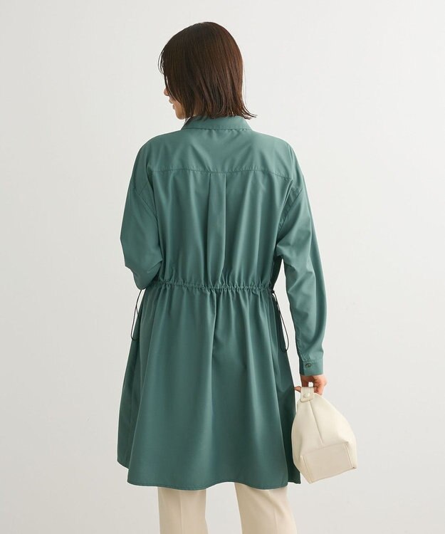 Green Parks ミディ丈ドロストシャツワンピース Green