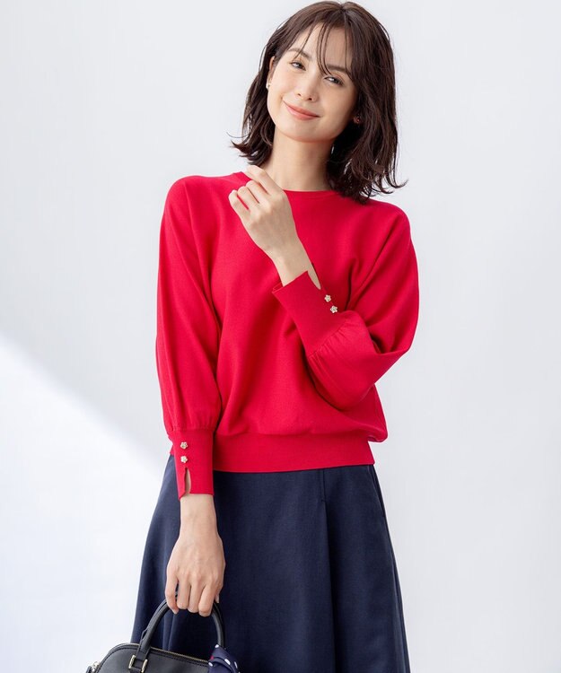 組曲 S フラワーメタルドルマン ニット オールドローズ系