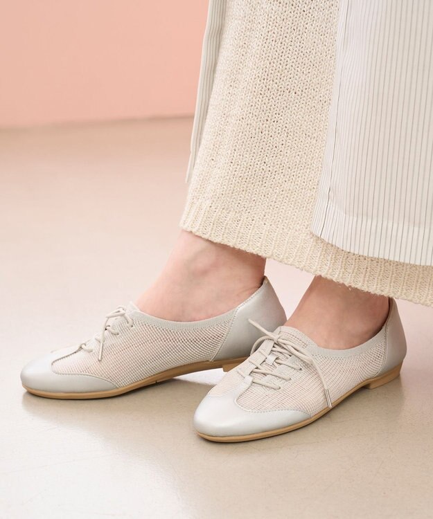 steppi シースルーダービー シューズ シルバーラメ