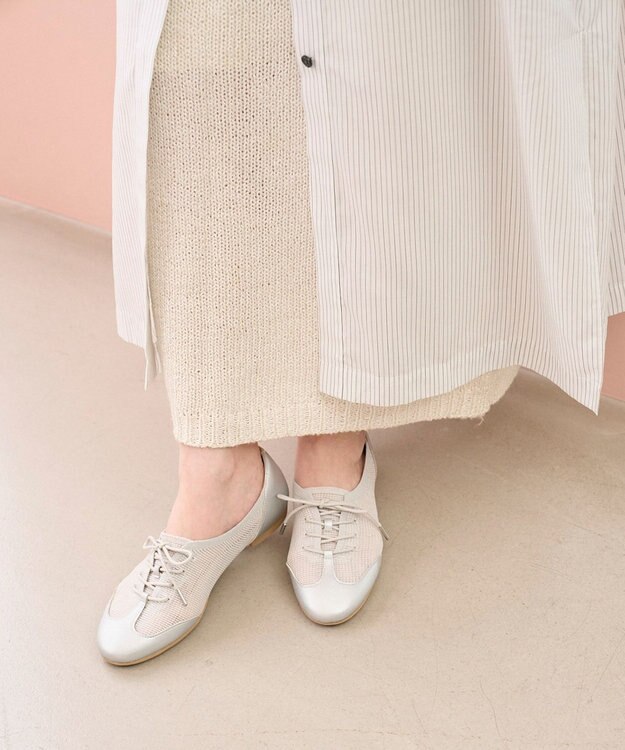 steppi シースルーダービー シューズ シルバーラメ