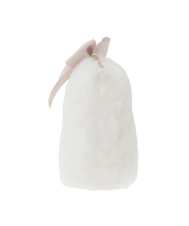 Maison de FLEUR パールリボンファーポーチ Off White