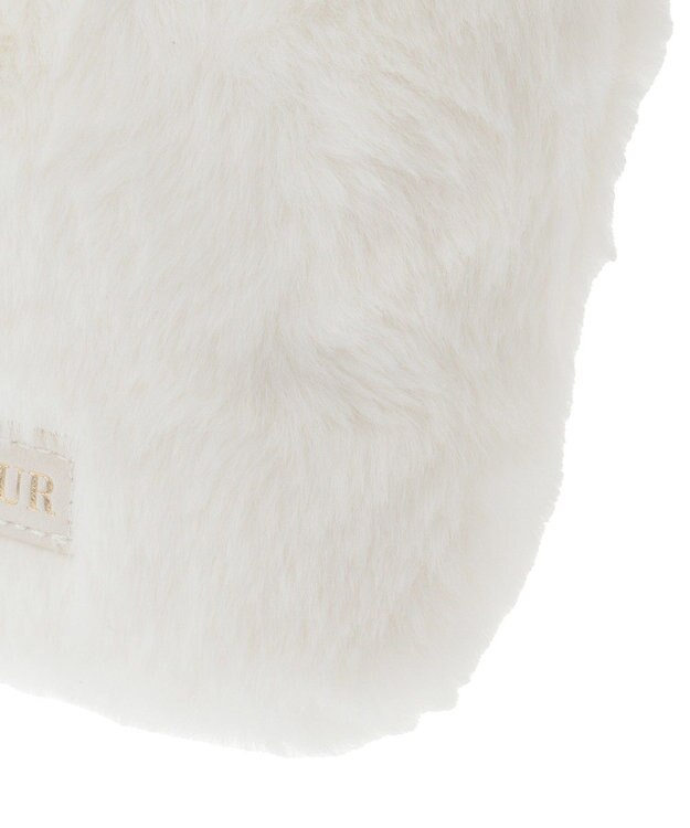 Maison de FLEUR パールリボンファーポーチ Off White