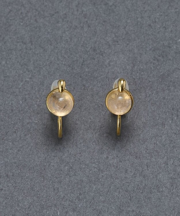 Phoebe 【痛くないシリーズ】パワーストーンライトフィットイヤリング　ローズクォーツ天然石 ピンク