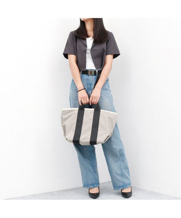 UNBILLION カシュカシュ cachecache / ナイロンツイル2wayテープトート グレー