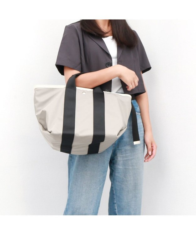 UNBILLION カシュカシュ cachecache / ナイロンツイル2wayテープトート グレー