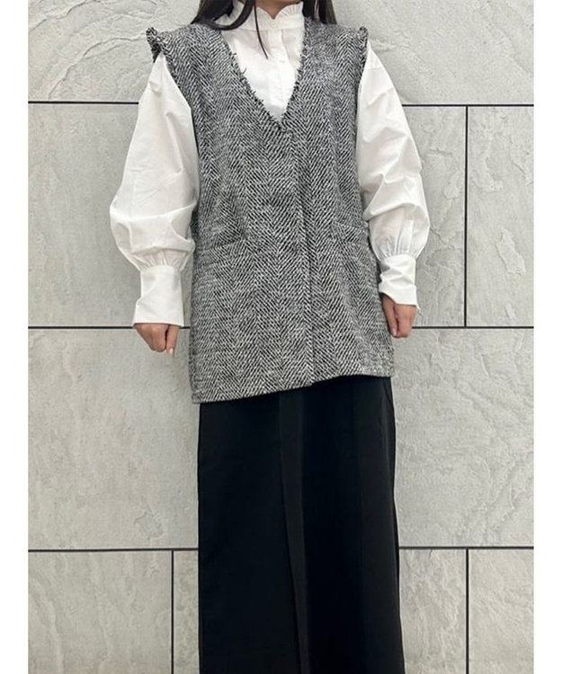 Green Parks ツイードベスト Gray