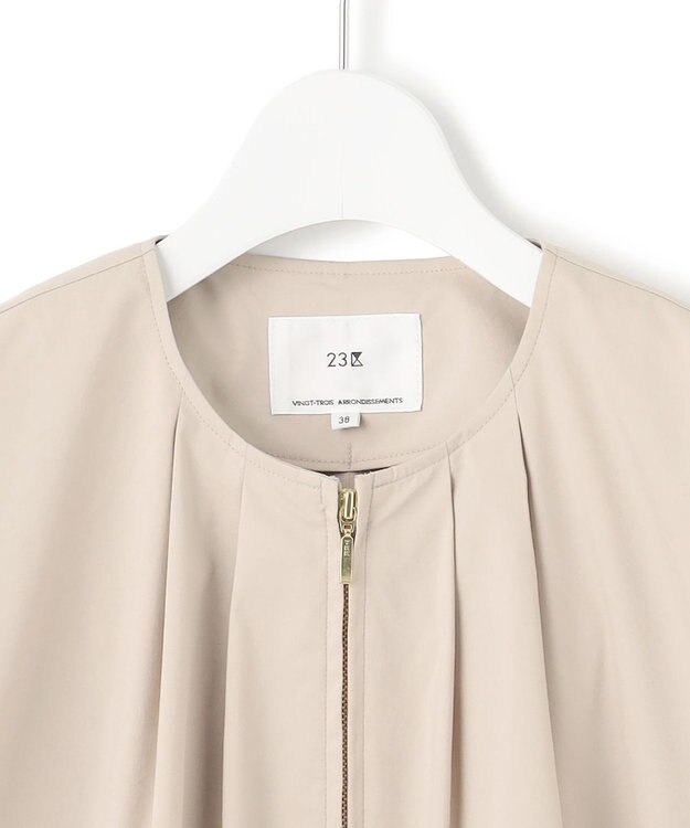 23区 【撥水性/接触冷感】ストレッチライトタイプライター コンパクトブルゾン ベージュ系