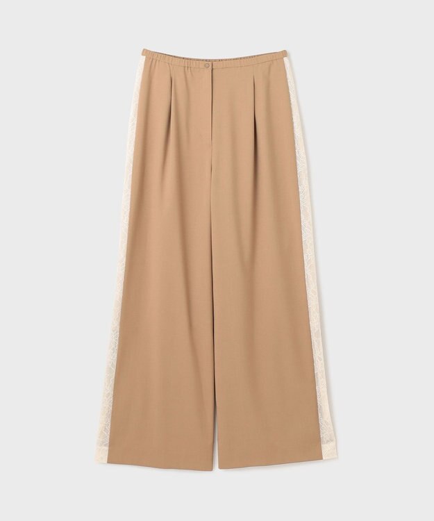 GRACE CONTINENTAL サイドレースイージーパンツ キャメル