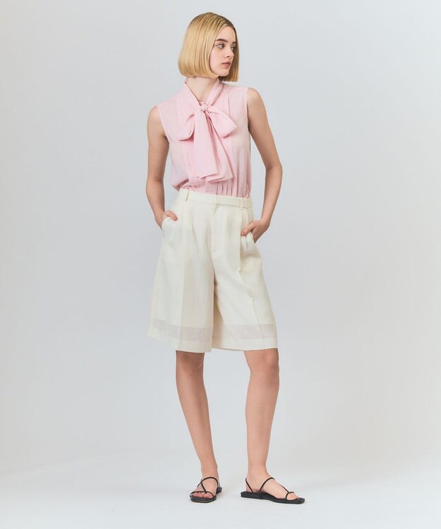 GRACE CONTINENTAL リネンライクシアーパンツ キナリ