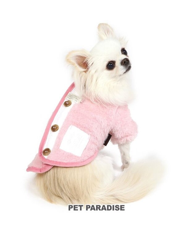 PET PARADISE 犬 服 秋冬 背中開き ジャケット 【小型犬】 ボア ピンク ピンク（淡）