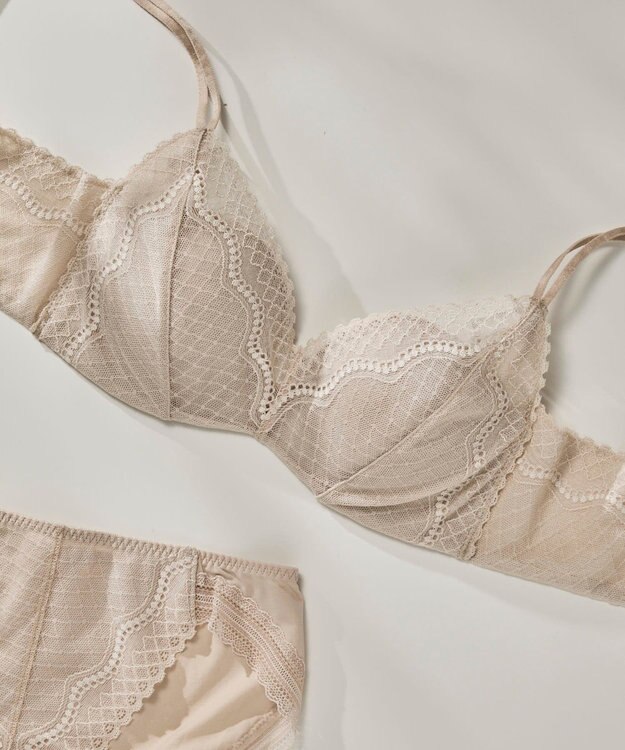 une nana cool 【リニューアル】364ブラ レース ノンワイヤーブラ ベージュ