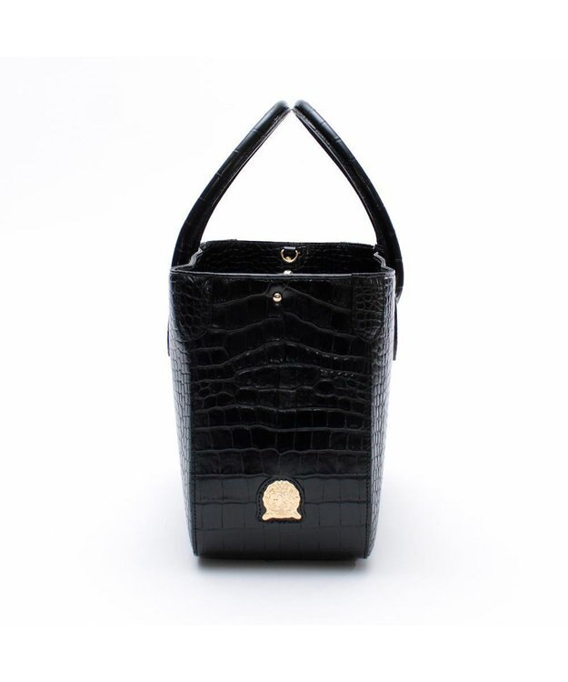 A.D.M.J. 【牛革】クロコダイル型押しトート32cm(Dカン付) オニキス