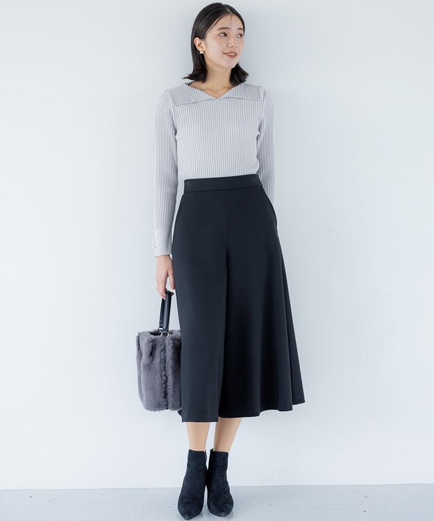 組曲 Elenaリブニット プルオーバー ライトグレー系