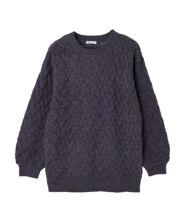 CRAFT STANDARD BOUTIQUE 洗えるモールケーブルニットチュニック Purple