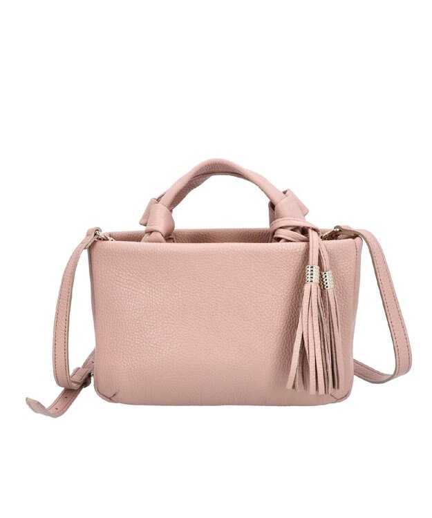 Atelier nuu 日本製 タッセルレザー loop ミニボストン ピンクベージュ