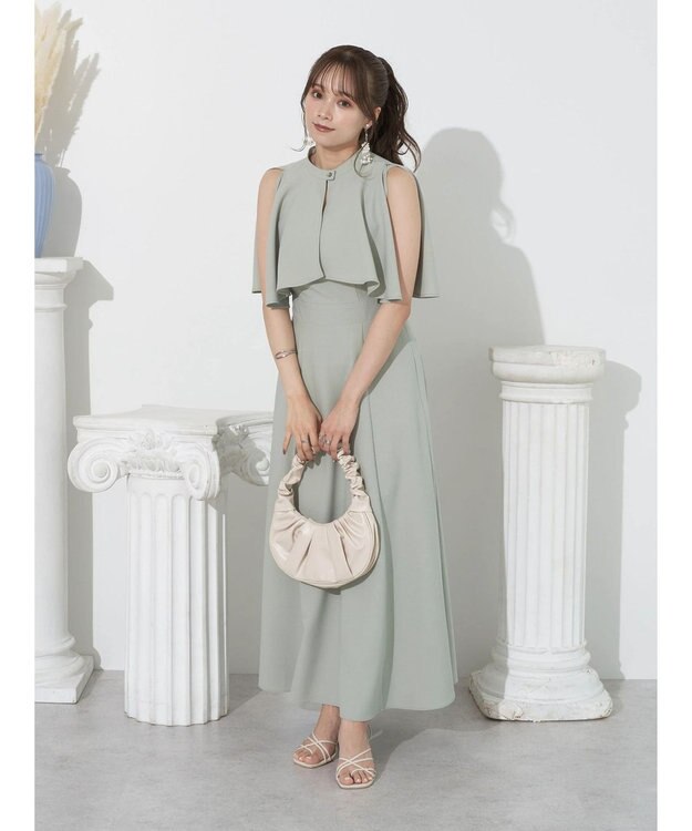 earth music&ecology ＳＥＴ２点ケープ＋キャミワンピース Black