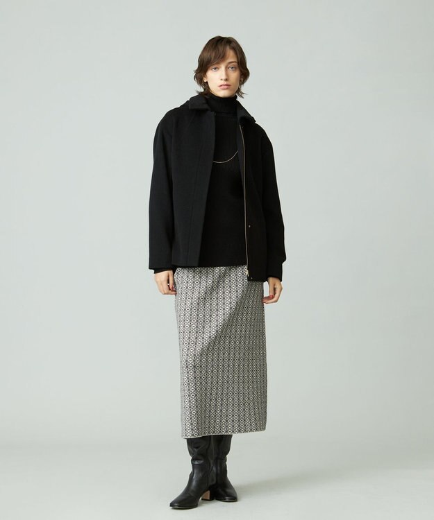 J.PRESS YORK STREET 【WOMEN】2WAY ウールアンゴラ ビーバーショートコート ブラック系