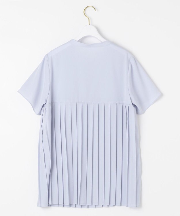 ANY SIS L 【洗える】ジョーゼットプリーツコンビ ブラウス ライトブルー