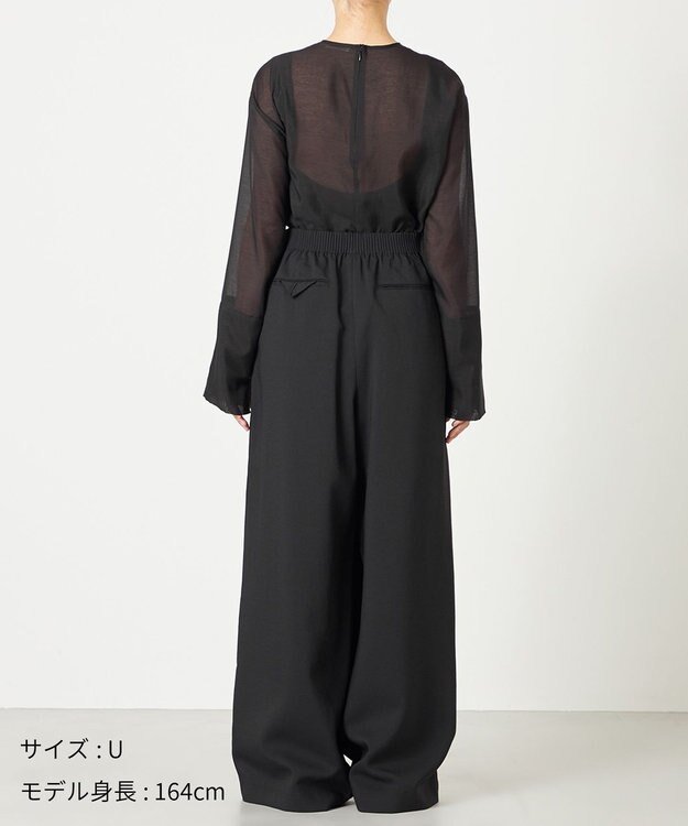 NAVE 【ReNAVE・洗える/UVカット】スパンポリエステル パンツ ブラック系