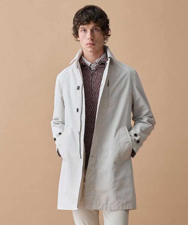 JOSEPH ABBOUD 【柔らか】ラムコットンハイネックジップ セーター レッド系