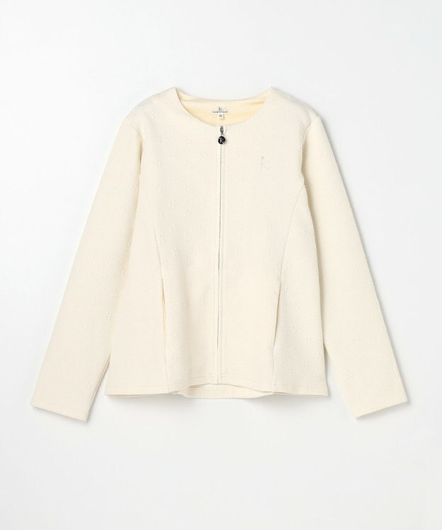 組曲 KIDS 【150-160㎝】フラワーキルト パーカー アイボリー