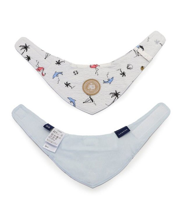 PET PARADISE J.PRESS リップル クールバンダナ 中型犬 白～オフホワイト