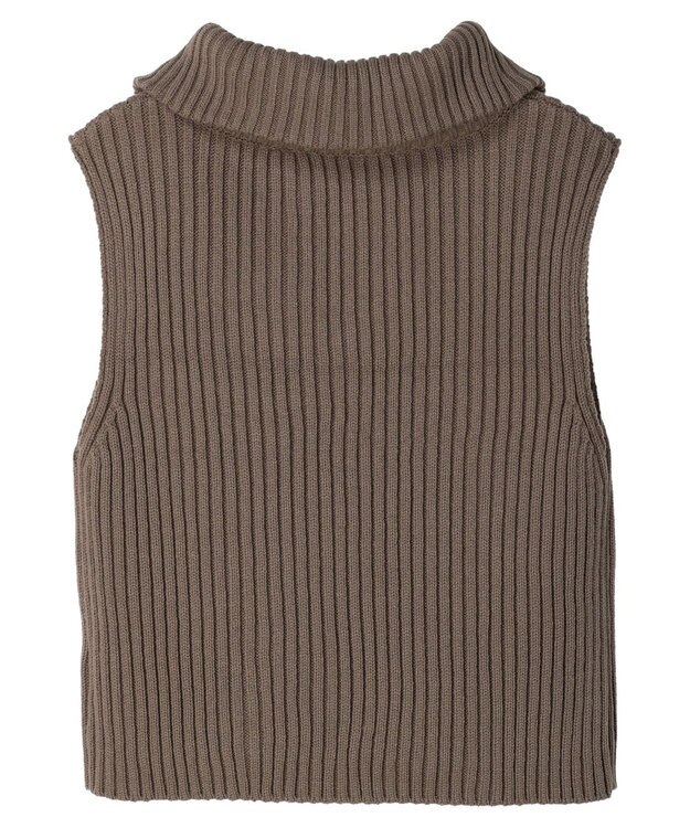 earth music&ecology ハーフジップニットベスト Mocha