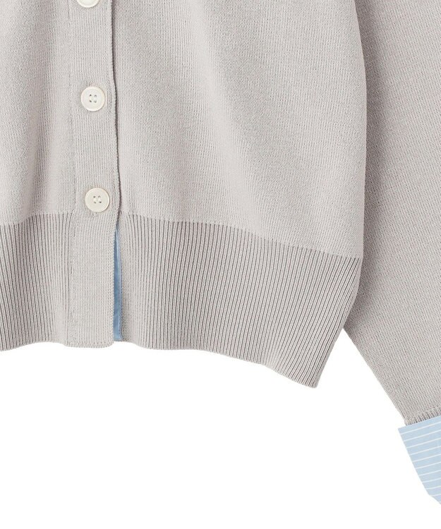 earth music&ecology フェイクレイヤードカーディガン Light Gray