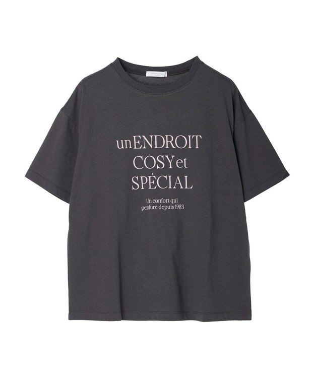 Green Parks ガーリーロゴボックスＴシャツ Charcoal Gray