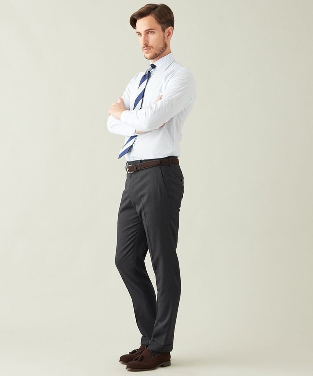 GOTAIRIKU 【AIRY MOVE / セットアップ対応】ウォッシャブルウールトロピカル セットアップパンツ グレー系