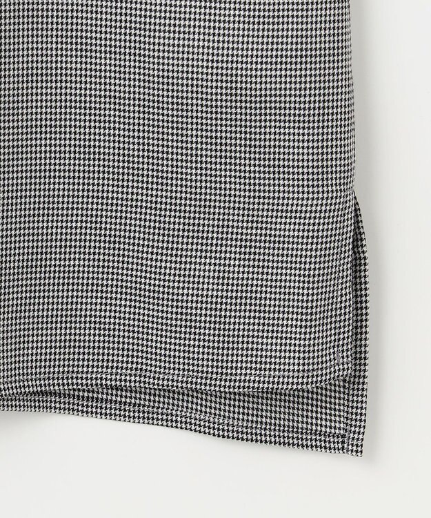 J.PRESS LADIES S 【洗える】ウォッシャブルキュプラツイル ボートネック ブラウス ブラックチェック系