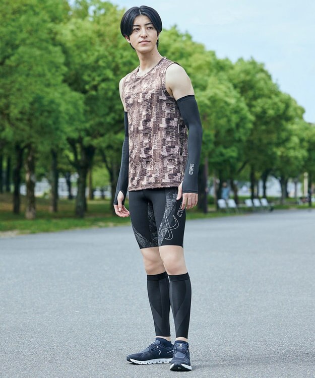 CW-X 【MEN】 CW-X メンズ スポーツタイツ ハーフ(ひざ上丈) 下半身サポート(股関節・腰・おしり・ふともも) マラソン 球技 HZO695 /ワコール シルバーグレー