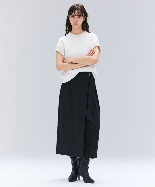 BEIGE， 【洗える・Oggi 11月号掲載】LAURA / ドライタッチ異素材リブニット Ecru