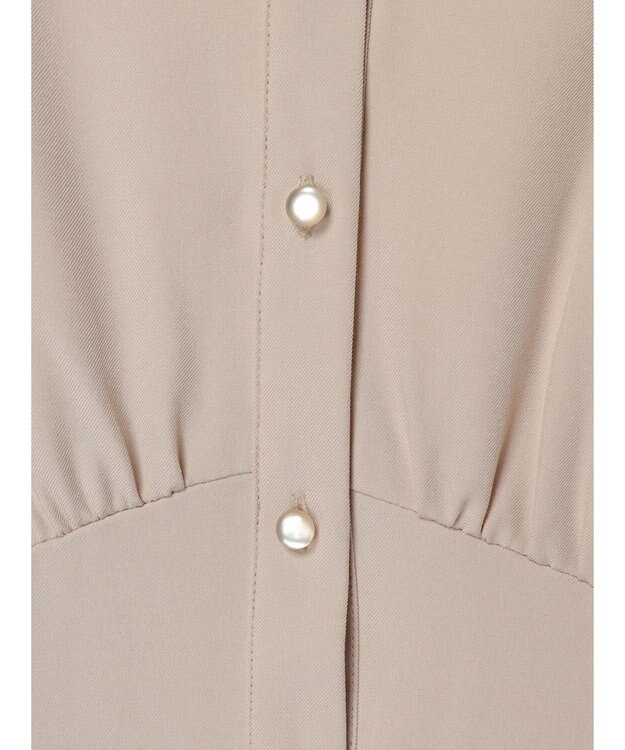 earth music&ecology フロントボタン裾フレアワンピース Beige