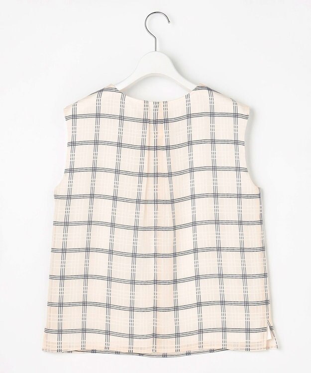 J.PRESS LADIES S 【WEB限定】シアーチェック ノースリーブ カットソー ホワイト×ブラックチェック系3