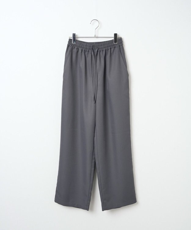 WEGO 【ウエストゴム/手洗い可】カラーイージーパンツ ダークグレー