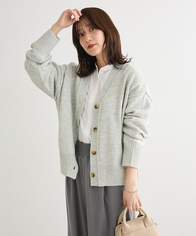 Green Parks ＭＩＸニットカーディガン Gray