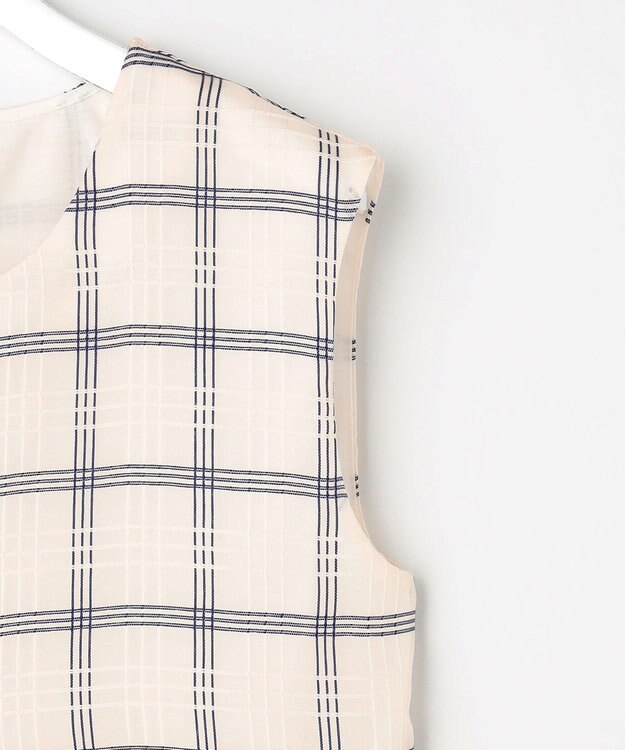 J.PRESS LADIES S 【WEB限定】シアーチェック ノースリーブ カットソー ホワイト×ブラックチェック系3