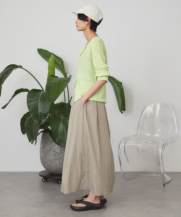 AMERICAN HOLIC シアーチェックカーディガン Lime Green