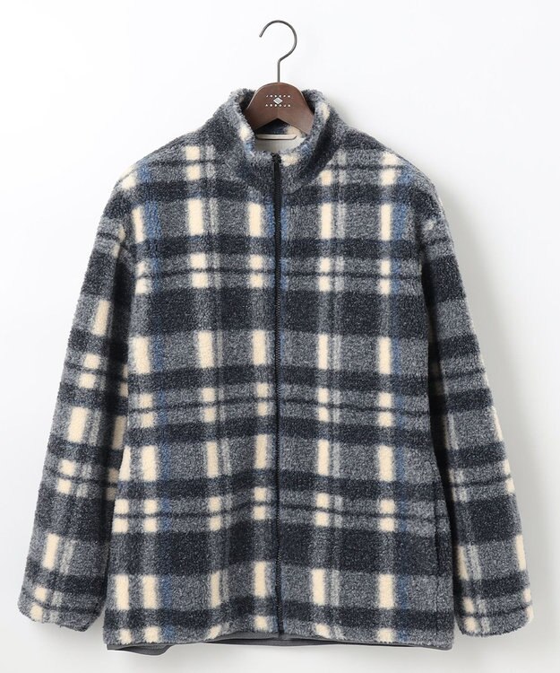 JOSEPH ABBOUD MOUNTAIN 【SPACE／UNISEX】ボアチェック ブルゾン ダルブルー系4