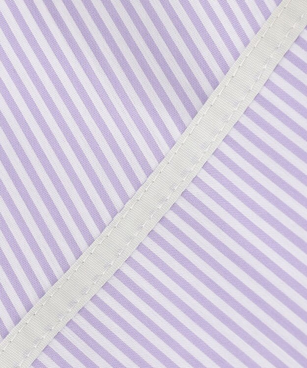 J.PRESS LADIES S 【洗える】 FAST コットンナイロン ストライプ バンドカラー ブラウス ふじ色系1