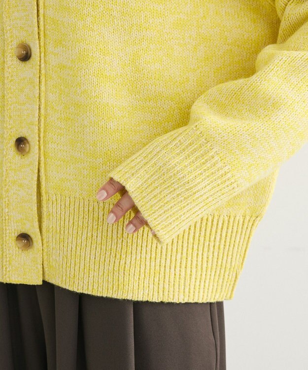 Green Parks ＭＩＸニットカーディガン Yellow