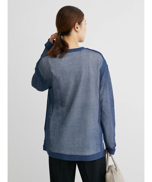 Green Parks ＳＥＴ２点ロンＴ＋メッシュニットプルオーバー Blue