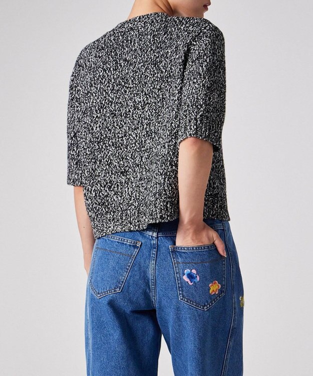 Paul Smith ブークレヤーン 半袖ニット カーディガン ブラック