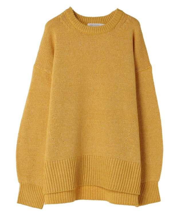 AMERICAN HOLIC サイドスリット袖ボリュームニットプルオーバー Yellow