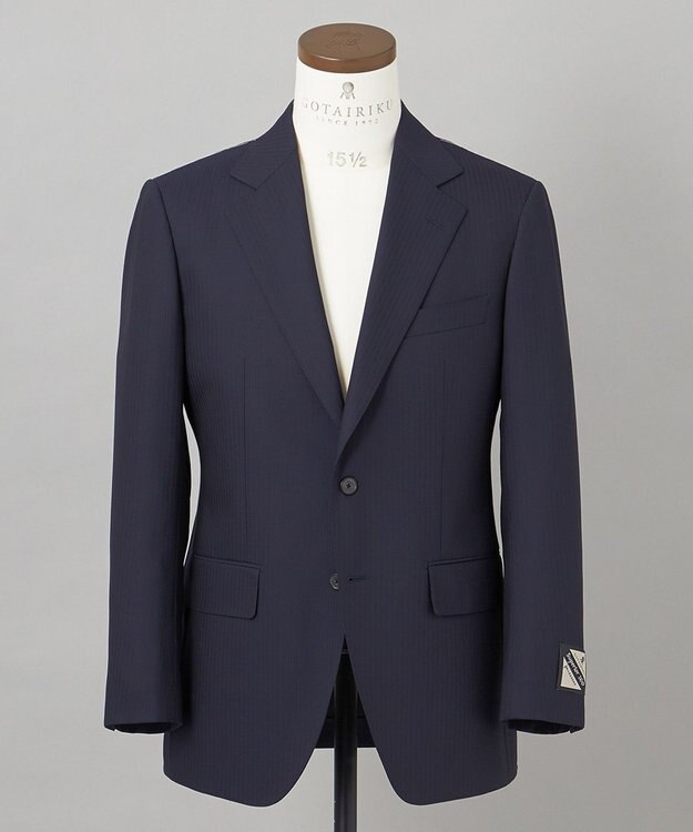 GOTAIRIKU 【御幸毛織】Superio160 ウールカシミヤ スーツ（ネイビーストライプ） ネイビー系8