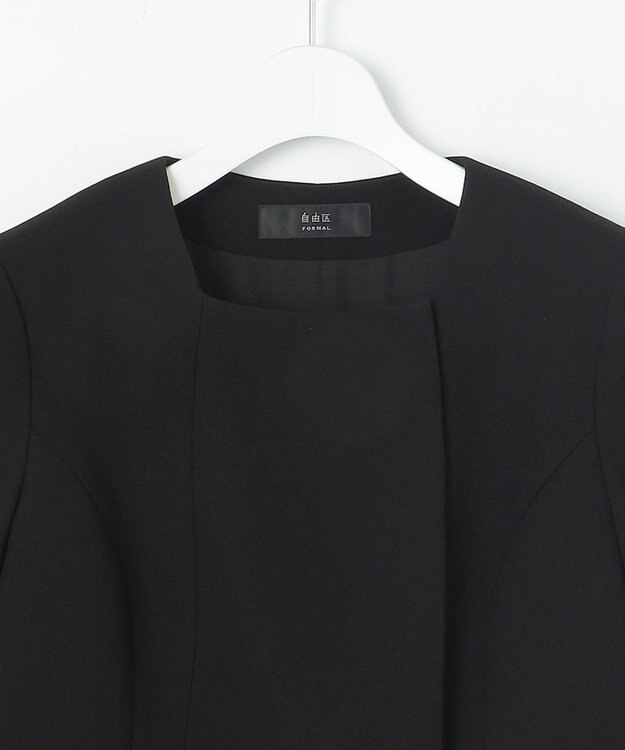 自由区 FORMAL 【襟華やか】エレガント ジャケット＋ワンピース ブラック系
