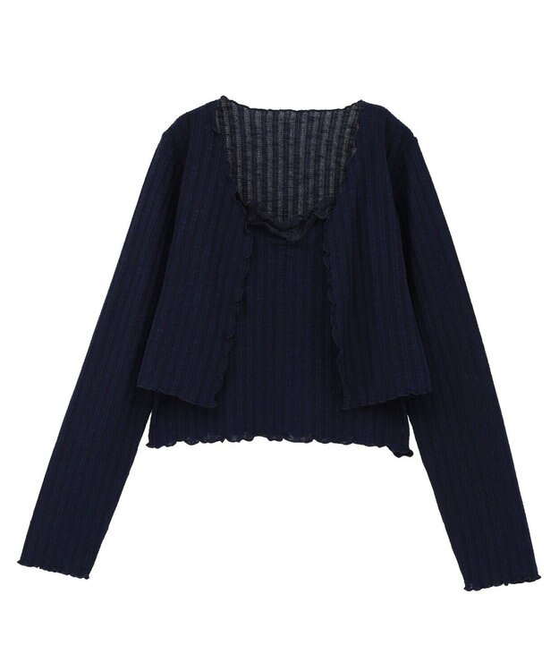 earth music&ecology 【2点セット】ＳＥＴ２点メローボレロ＋フリルキャミソール Navy